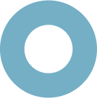 Ein hellblauer Kreis mit einem zentrierten dunkleren kleinerem Kreis. Symbol für erfüllte Liebe.